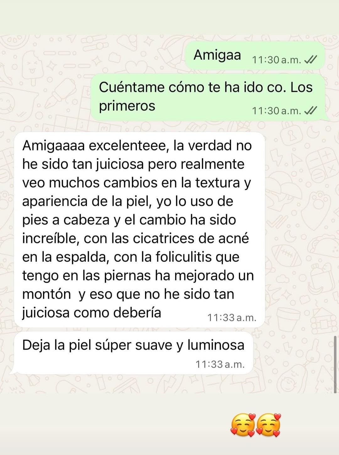 Comentario de clienta por WhatsApp 7