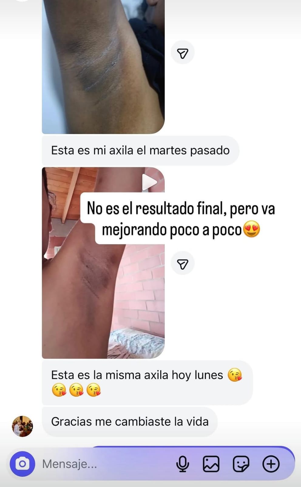 Comentario de clienta por WhatsApp 3